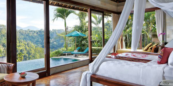 bedroom with jungle view
